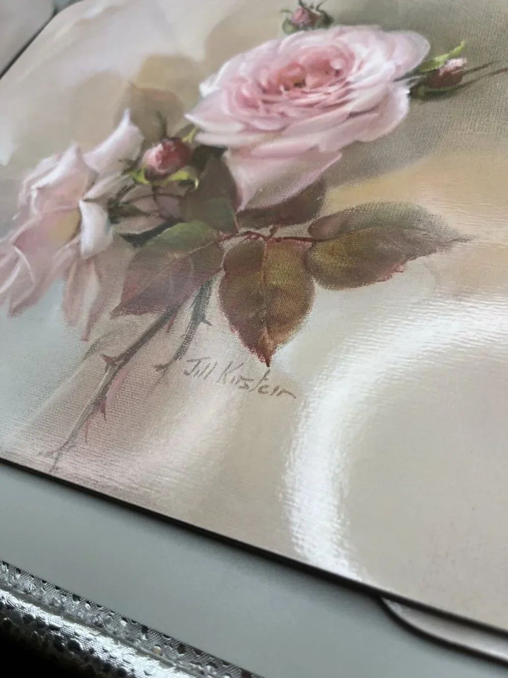Vintage 2002 Jason Fragrant Blooms Rose Cork Back Placemats Set Of 5 Y2K Cottage